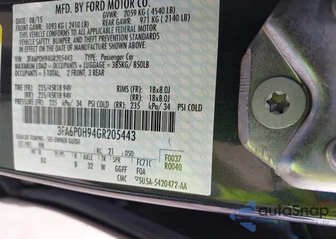 2016 Ford Fusion Se from USA, damaged, VIN 3FA6P0H94GR205443
